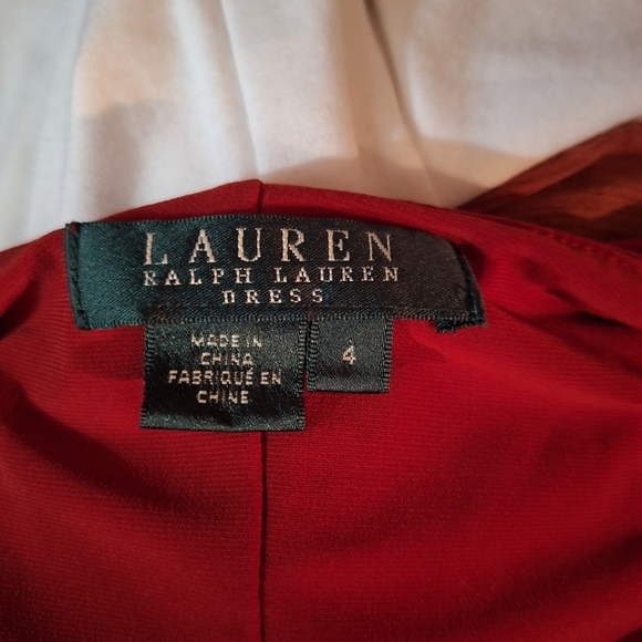 Ralph Lauren Red Draped Midi Dress - Picture 5 of 5